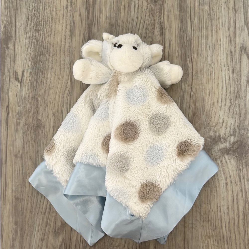 Little Giraffe Plush Lovey with Blue and Brown Accents